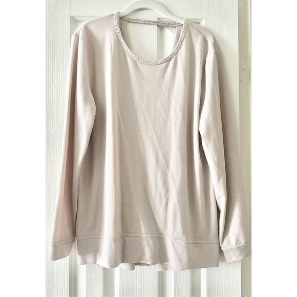 Beige Victoria Secret surplice/crossed detail sweat shirt - Picture 1 of 3